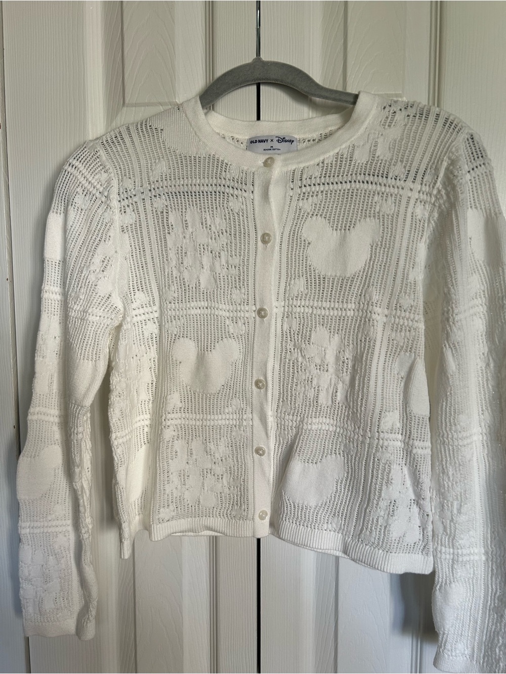 Old Navy/Disney White Knit Cardigan Sweater